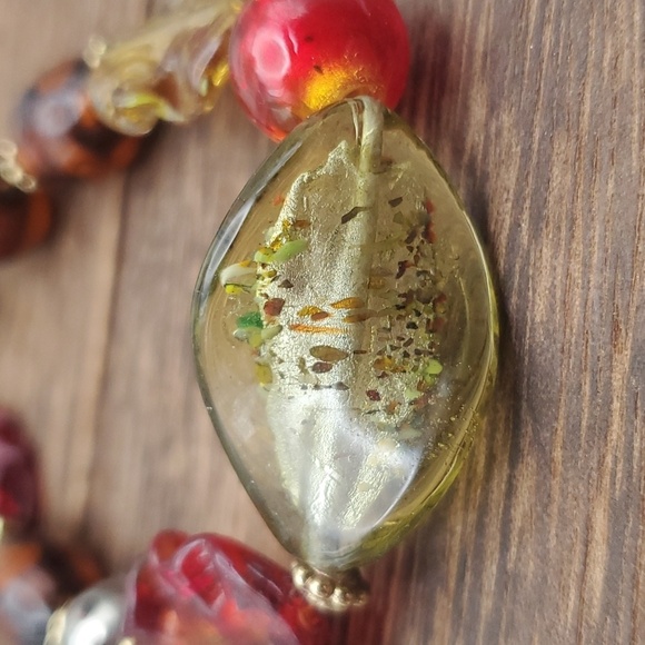 Fall harvest Hand-blown artisan glass bracelet‎ toggle closure B1919 - Picture 2 of 6
